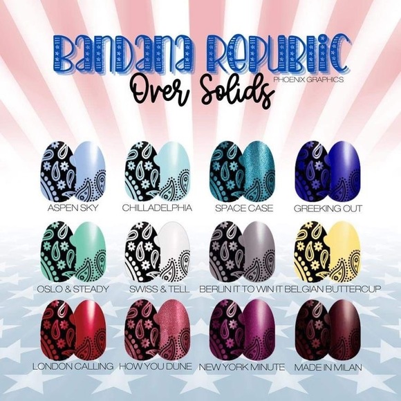 5/$50 Clear Nail Art Bandana Republic Nail Strips - Picture 11 of 15